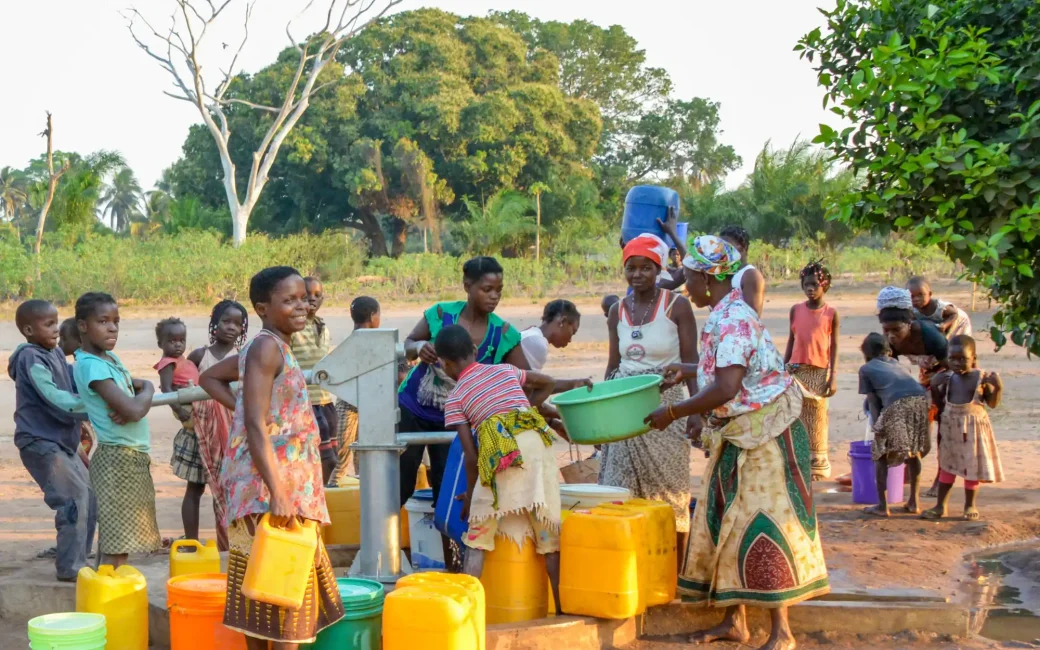 Aways a flurry of activity at the water well